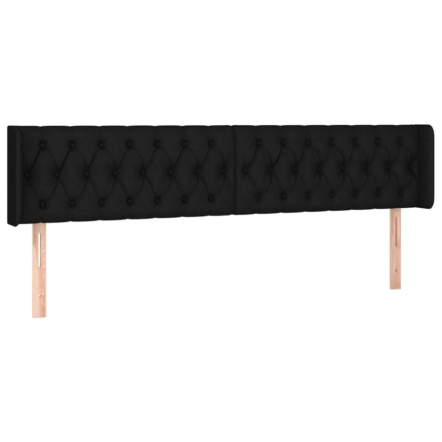 Tête de lit à LED Noir 203x16x78/88 cm Tissu - 3