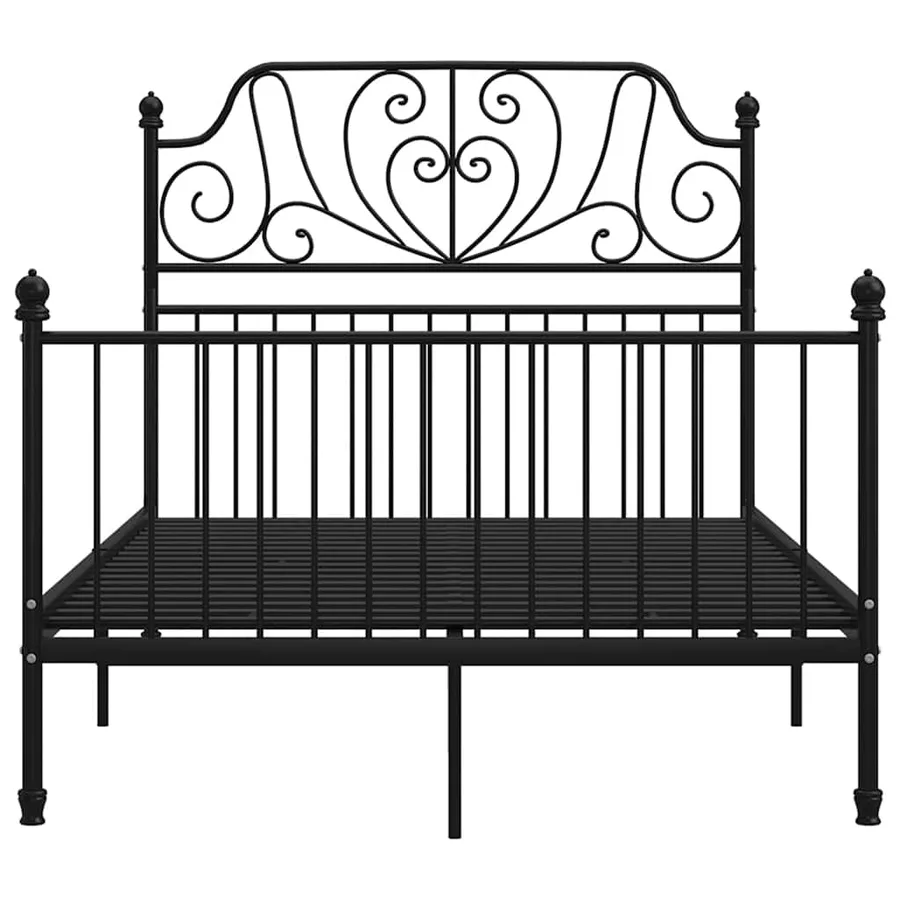 Cadre de lit sans matelas noir métal 120x200 cm - 3