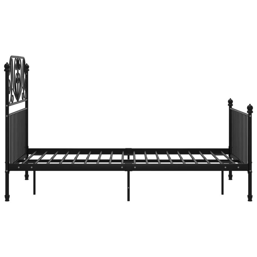 Cadre de lit sans matelas noir métal 120x200 cm - 4