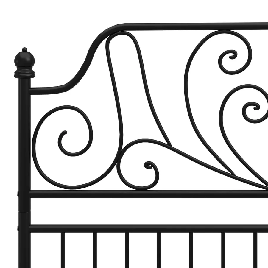 Cadre de lit sans matelas noir métal 120x200 cm - 5