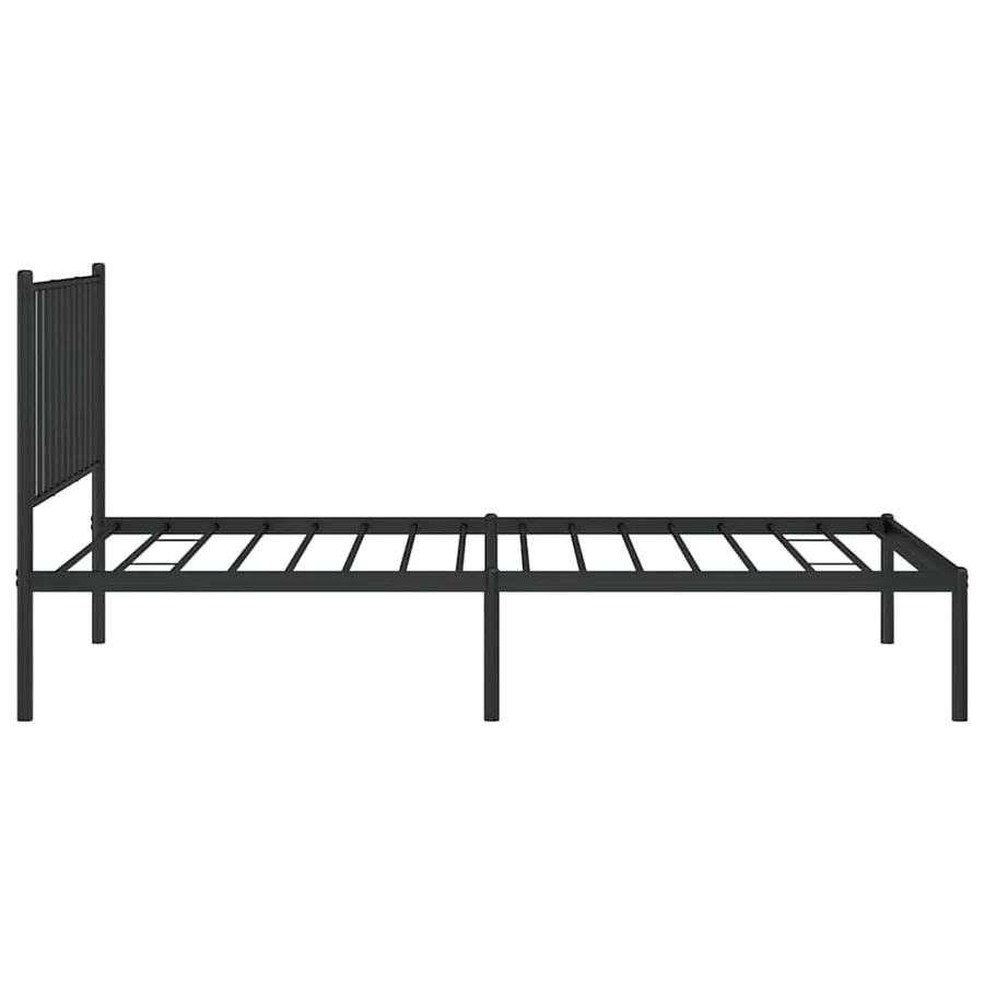 Cadre de lit métal sans matelas avec tête de lit noir 90x190 cm - 6