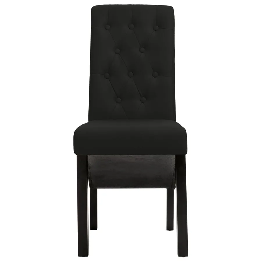 Chaises à manger lot de 6 noir tissu - 3
