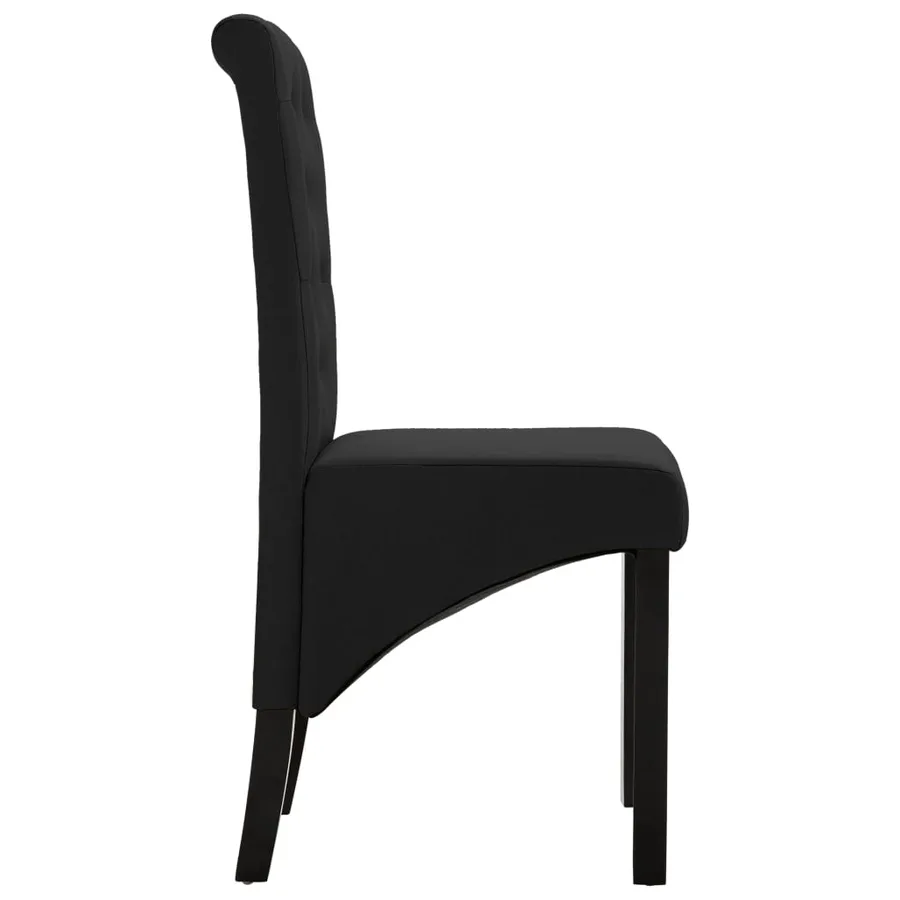 Chaises à manger lot de 6 noir tissu - 4