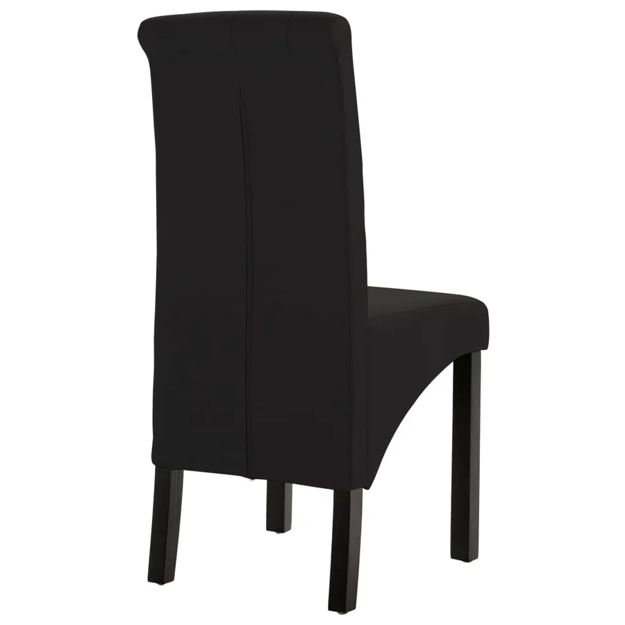 Chaises à manger lot de 6 noir tissu - 5