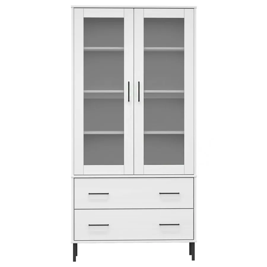 Bibliothèque avec pieds en métal Blanc 85x35x172,5 cm Bois OSLO - 4