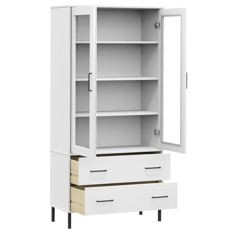 Bibliothèque avec pieds en métal Blanc 85x35x172,5 cm Bois OSLO - 5