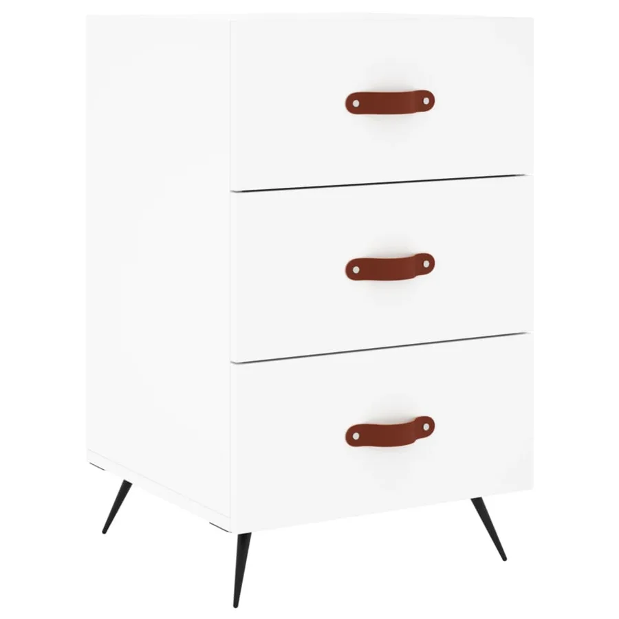 Table de chevet blanc 40x40x66 cm bois d'ingénierie - 2
