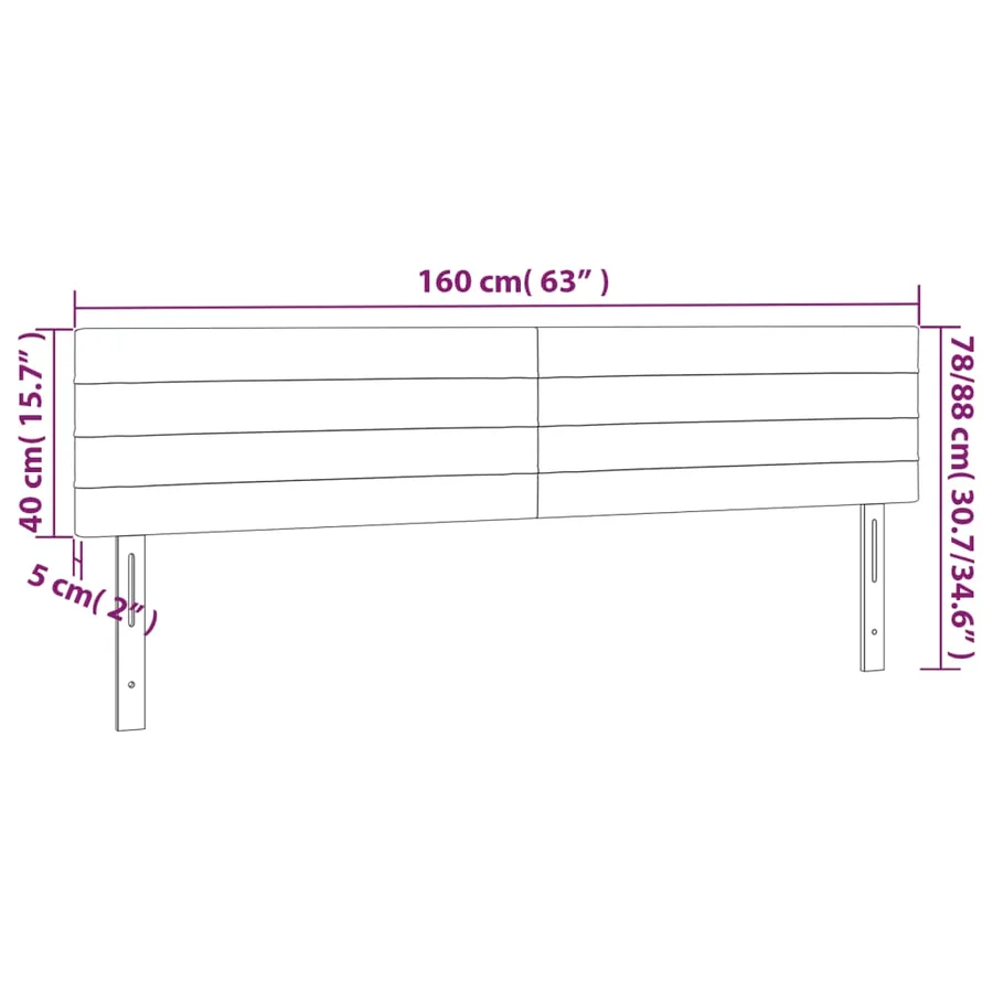 Têtes de lit Gris clair 160x5x78/88 cm Velours - 8