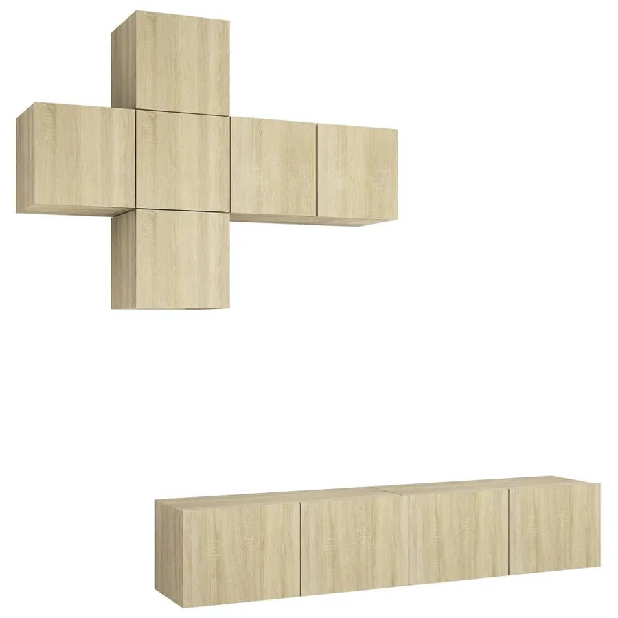 Ensemble de meubles TV 7 pcs Chêne sonoma Bois d'ingénierie - 2