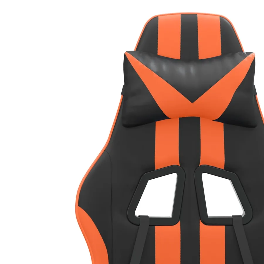 Chaise de jeu Noir et orange Similicuir - 11