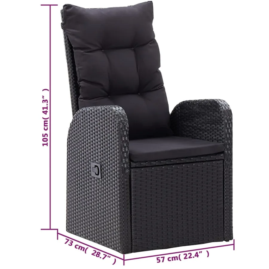Ensemble à manger de jardin 5 pcs Noir - 13
