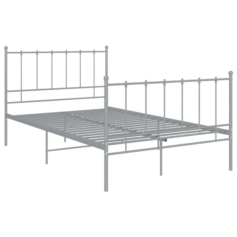 Cadre de lit sans matelas gris métal 120x200 cm - 2