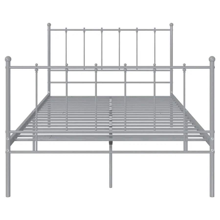 Cadre de lit sans matelas gris métal 120x200 cm - 3