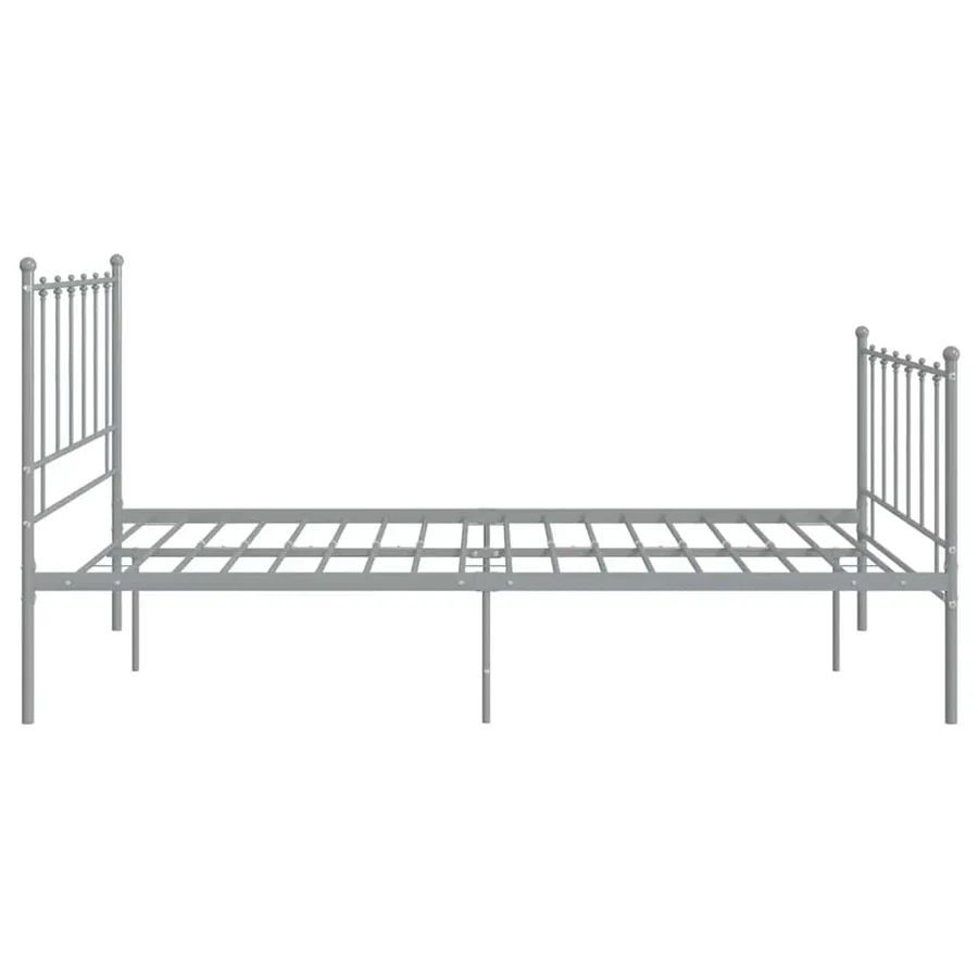 Cadre de lit sans matelas gris métal 120x200 cm - 4