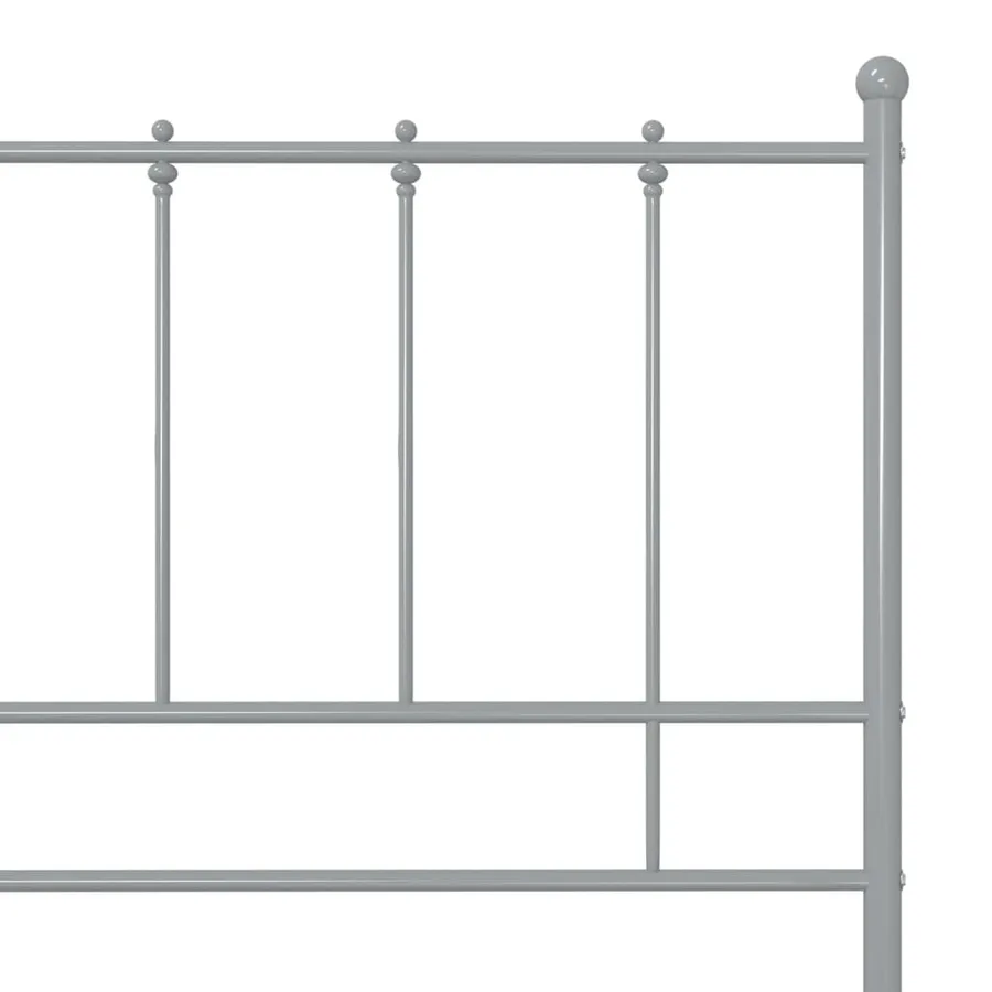 Cadre de lit sans matelas gris métal 120x200 cm - 5