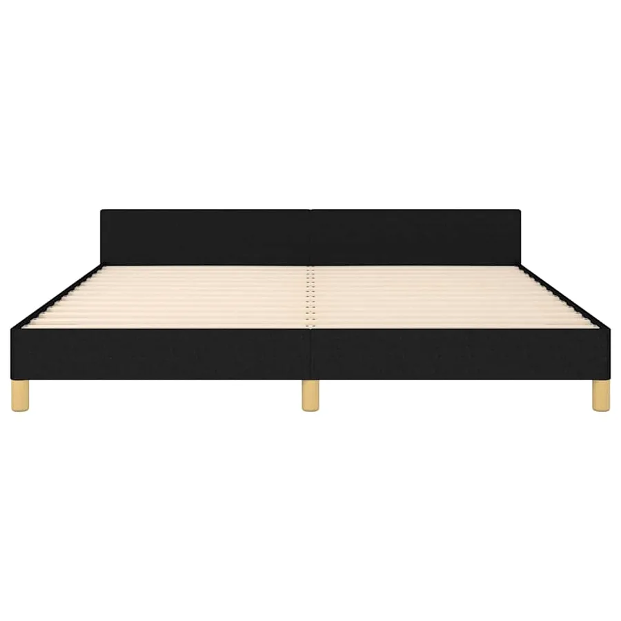 Cadre de lit sans matelas noir 160x200 cm tissu - 5