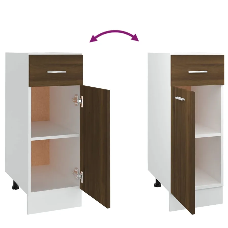 Armoire à tiroirs "Lyon" Chêne brun 30 x 46 x 81,5 cm Bois d'ingénierie - 8