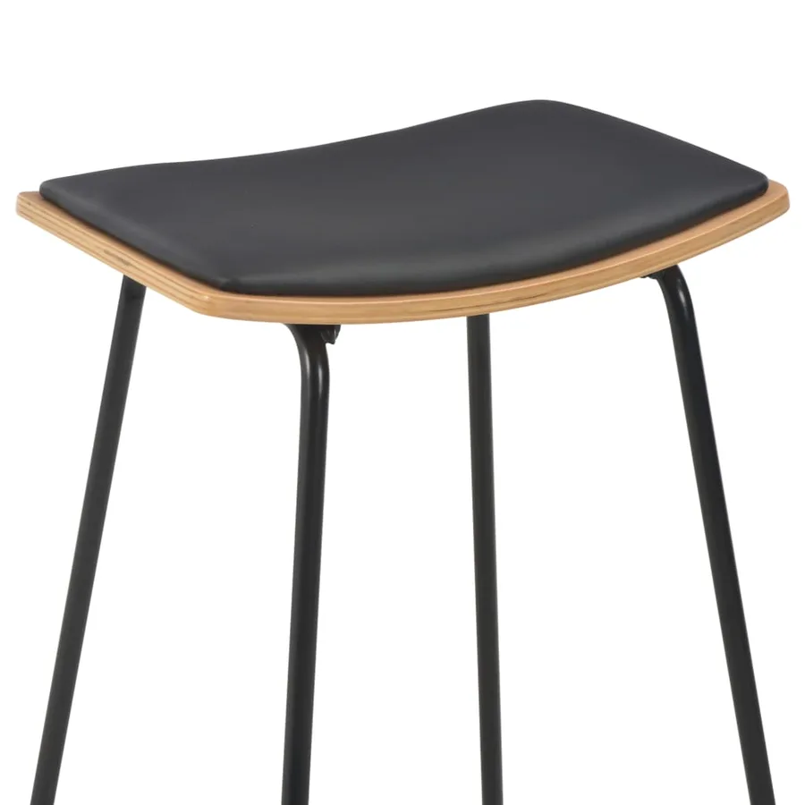 Mobilier de bar 3 pcs Acier Noir - 12