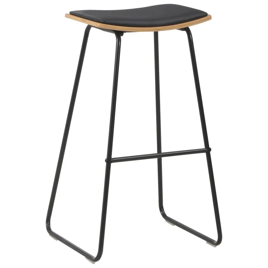 Mobilier de bar 3 pcs Acier Noir - 8
