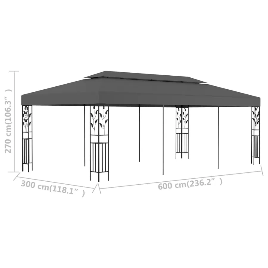 Belvédère 3x6 m Anthracite - 6