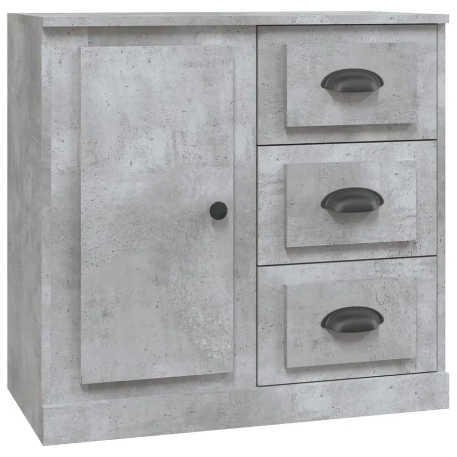 Buffet gris béton 70x35,5x67,5 cm bois d'ingénierie - 2