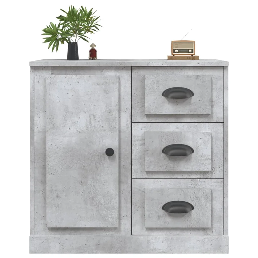Buffet gris béton 70x35,5x67,5 cm bois d'ingénierie - 4