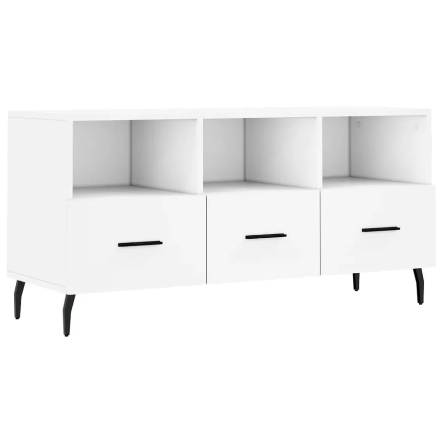 Meuble TV blanc 102x36x50 cm bois d'ingénierie - 2
