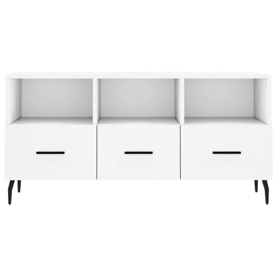 Meuble TV blanc 102x36x50 cm bois d'ingénierie - 5