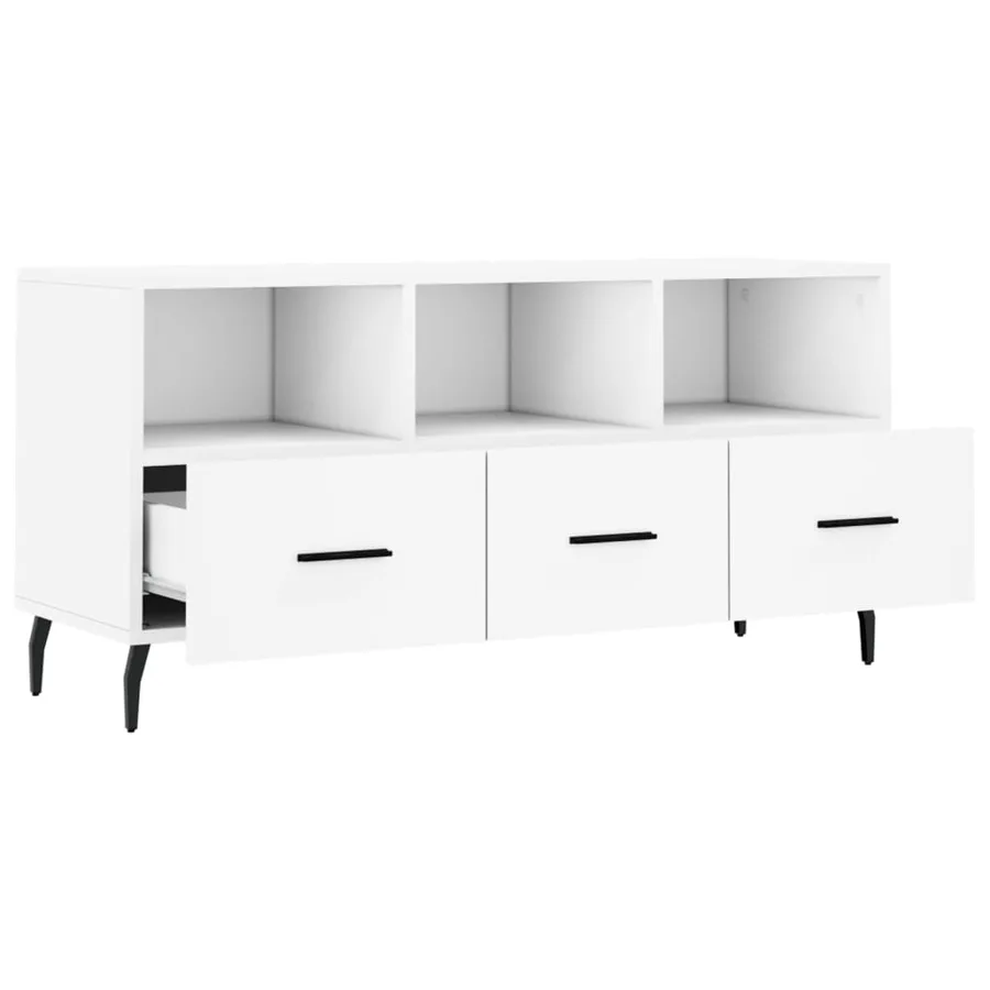 Meuble TV blanc 102x36x50 cm bois d'ingénierie - 6