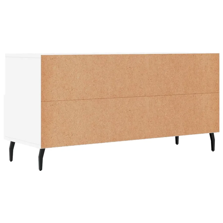 Meuble TV blanc 102x36x50 cm bois d'ingénierie - 8
