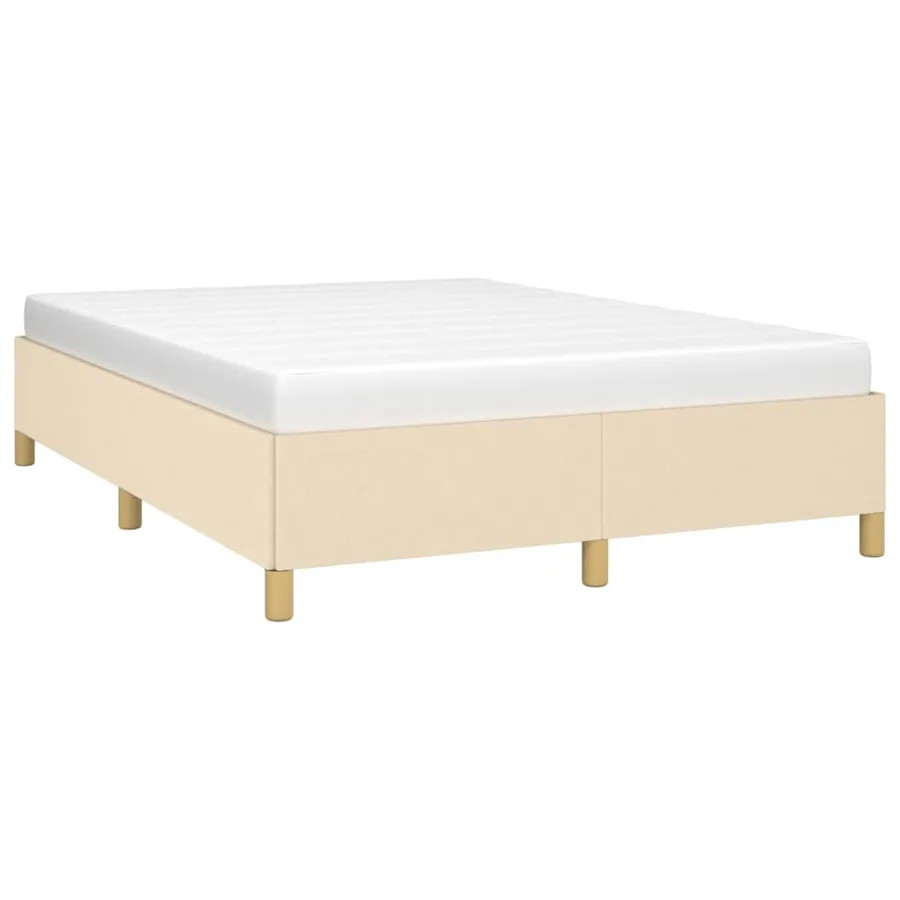 Cadre de lit sans matelas crème 140x190 cm tissu - 3