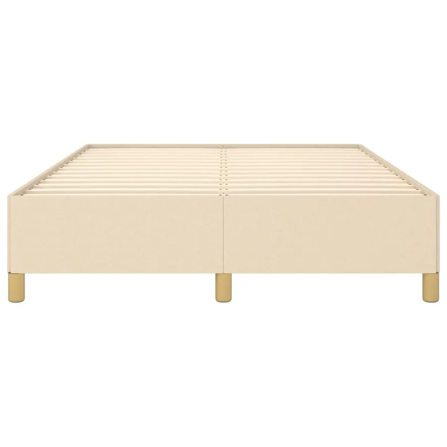 Cadre de lit sans matelas crème 140x190 cm tissu - 5