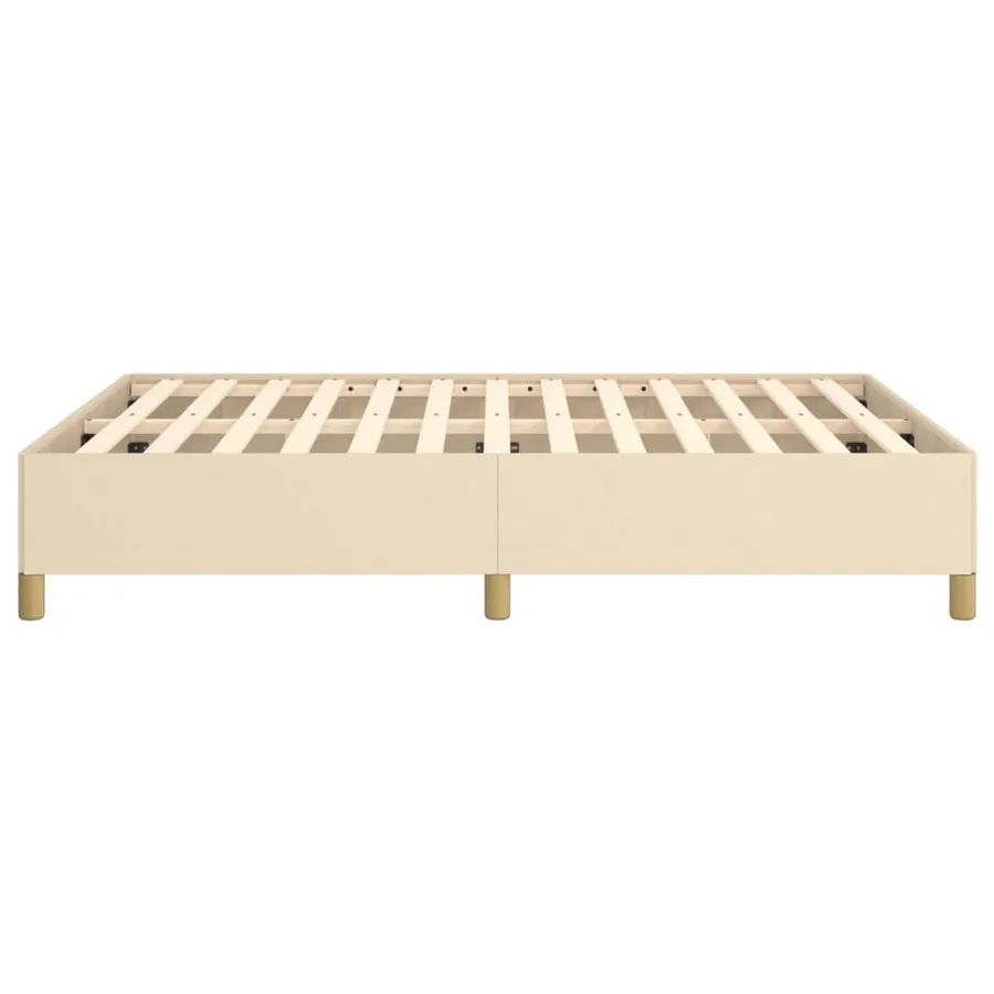 Cadre de lit sans matelas crème 140x190 cm tissu - 6
