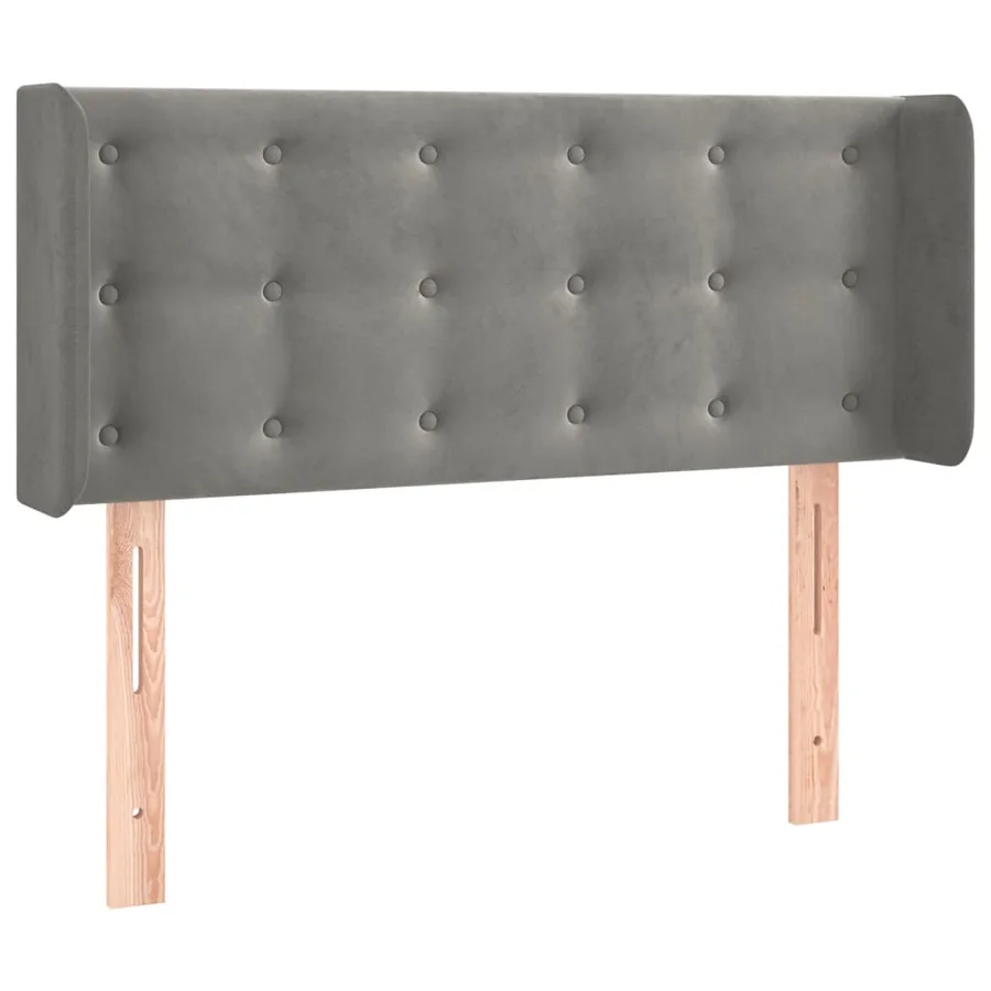 Tête de lit avec oreilles Gris clair 103x16x78/88 cm Velours - 2
