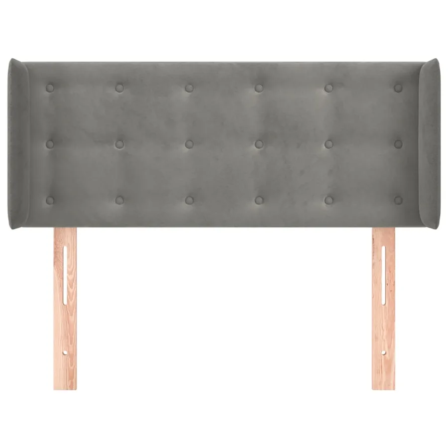Tête de lit avec oreilles Gris clair 103x16x78/88 cm Velours - 3