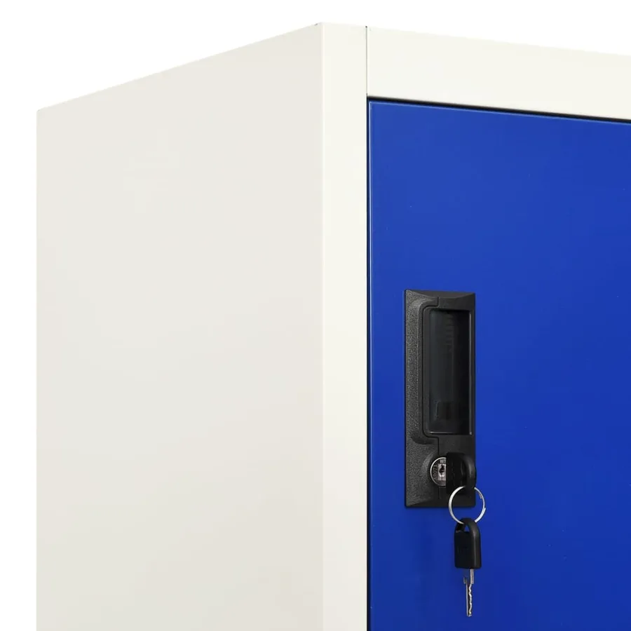 Armoire à casiers Gris et bleu 90x40x180 cm Acier - 7
