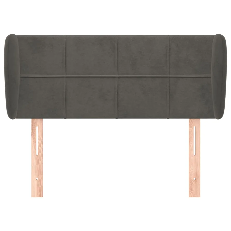 Tête de lit avec oreilles Gris foncé 103x23x78/88 cm Velours - 3