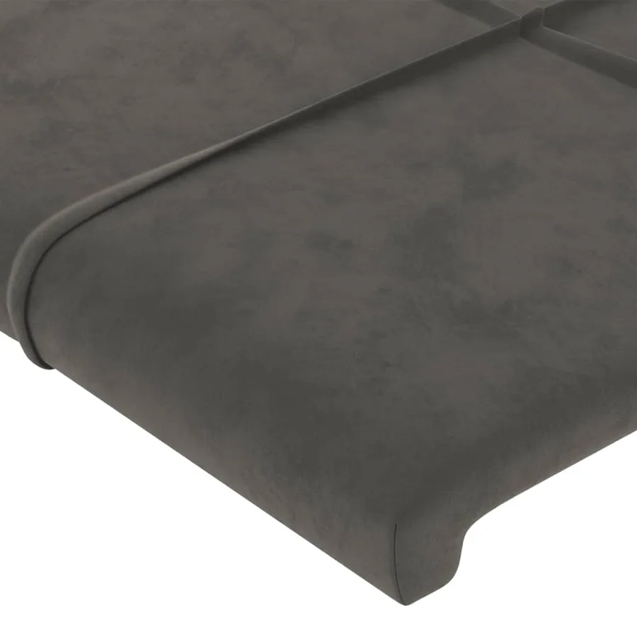 Tête de lit avec oreilles Gris foncé 103x23x78/88 cm Velours - 5
