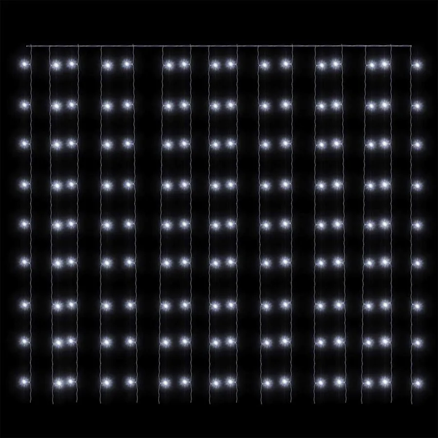 Rideaux lumineux à LED 3x3 m 300 LED Blanc froid 8 fonctions - 6