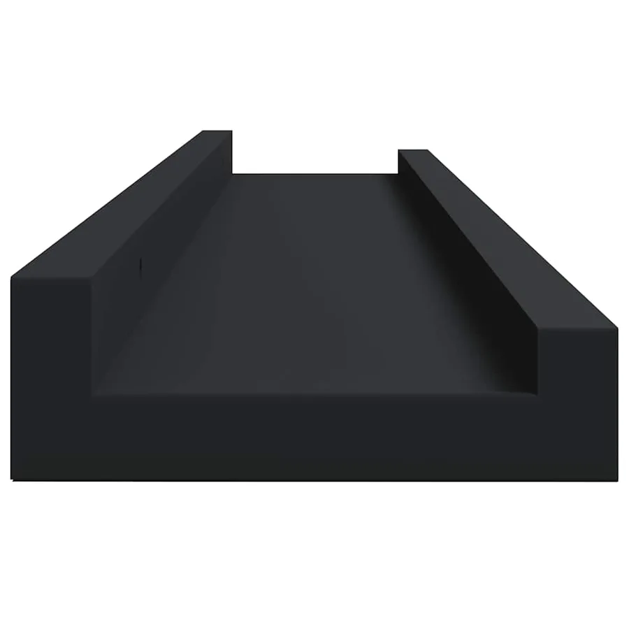 Étagères à rebord pour cadre photo 2 pcs Noir 80x9x3 cm MDF - 7