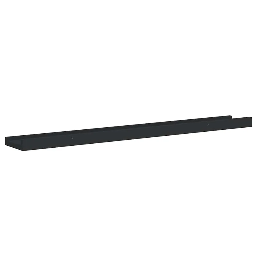 Étagères à rebord pour cadre photo 2 pcs Noir 80x9x3 cm MDF - 8
