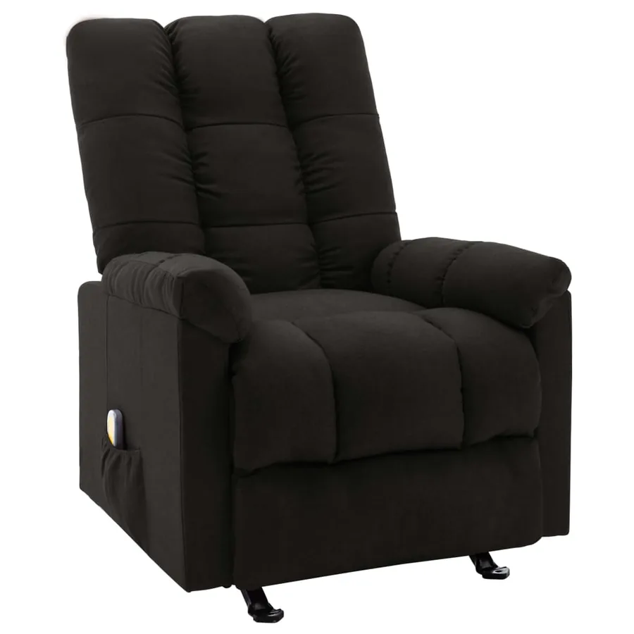 Fauteuil de massage inclinable Noir Tissu