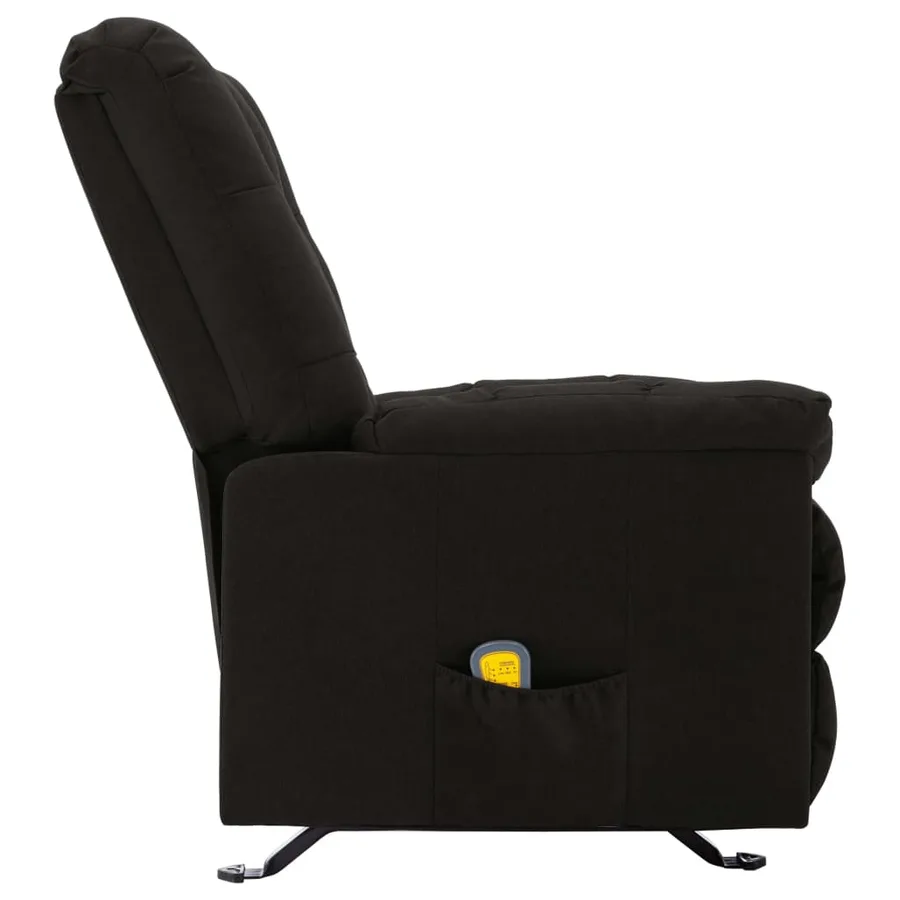 Fauteuil de massage inclinable Noir Tissu - 5