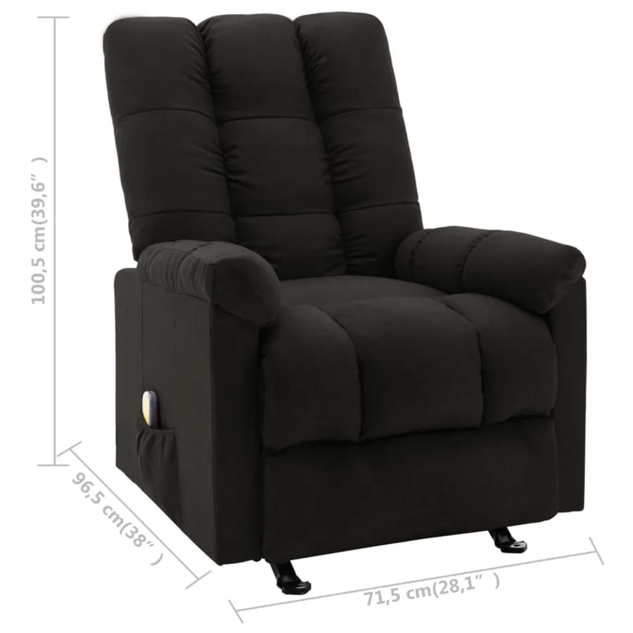 Fauteuil de massage inclinable Noir Tissu - 9