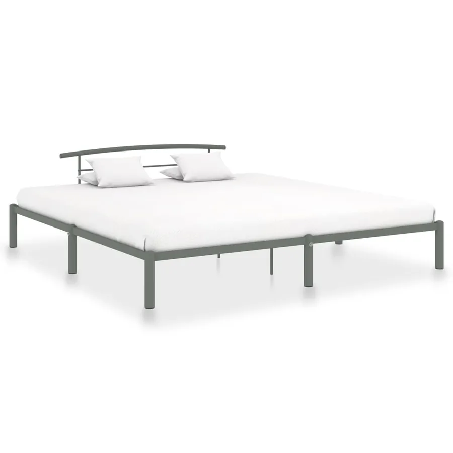 Cadre de lit sans matelas gris métal 180x200 cm