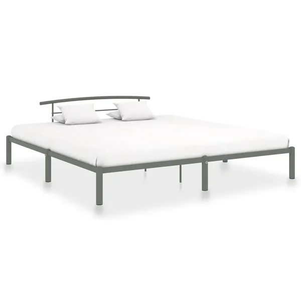 Cadre de lit sans matelas gris métal 180x200 cm