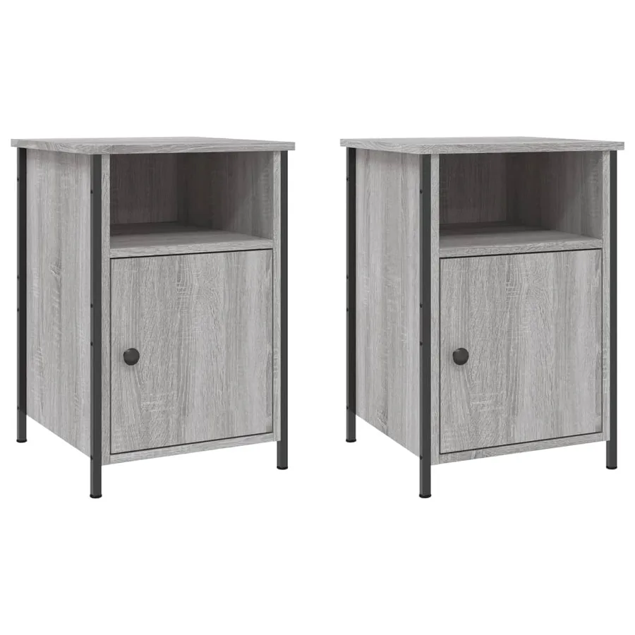 Tables de chevet 2 pcs sonoma gris 40x42x60cm bois d'ingénierie - 2