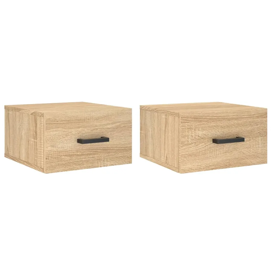Tables de chevet murales 2 pcs chêne sonoma 35x35x20 cm - 2