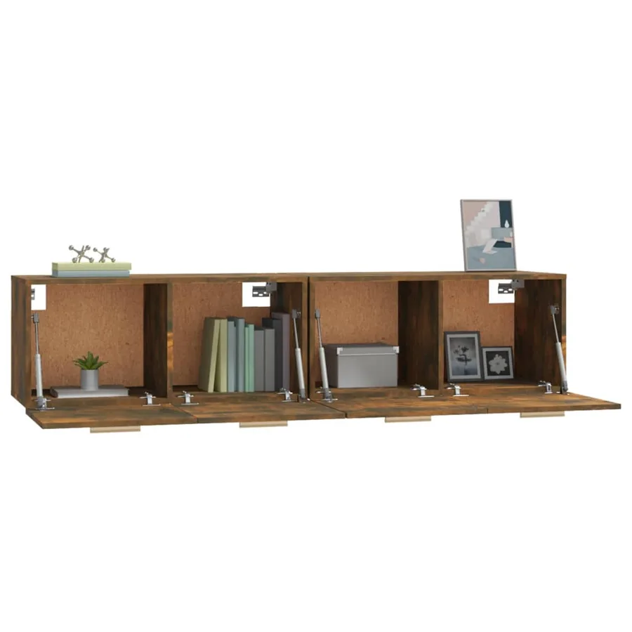 Armoires murales 2pcs Chêne fumé 80x35x36,5cm Bois d'ingénierie - 5