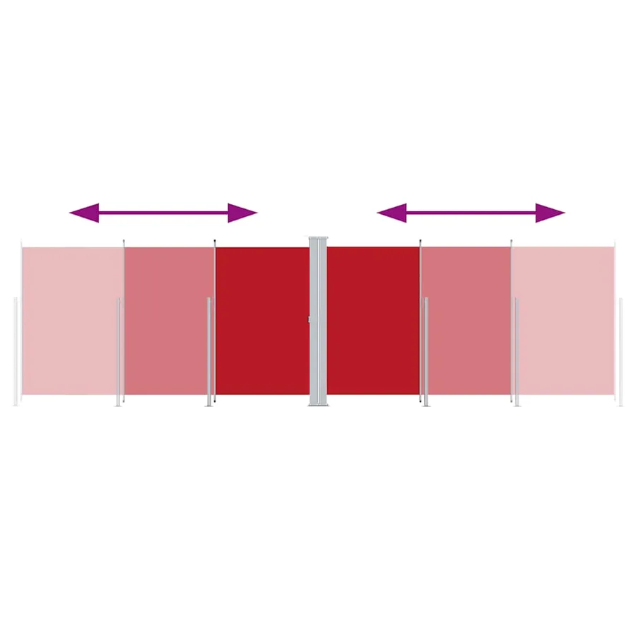 Auvent latéral rétractable Rouge 200x600 cm - 3